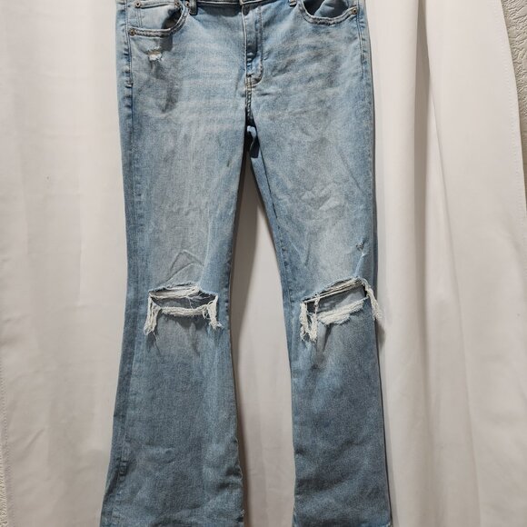 American Eagle Low Rise Flare light blue jean denim pants - Picture 4 of 6